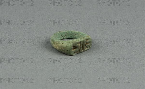 Ring with Hieroglyphs, New Kingdom–Third Intermediate Period?, Dynasty 18–25 (about 1550–656 BC), Egyptian, Egypt, Faience, W. 0.75 cm (1/4 in.), diam. 2 cm (3/4 in.)