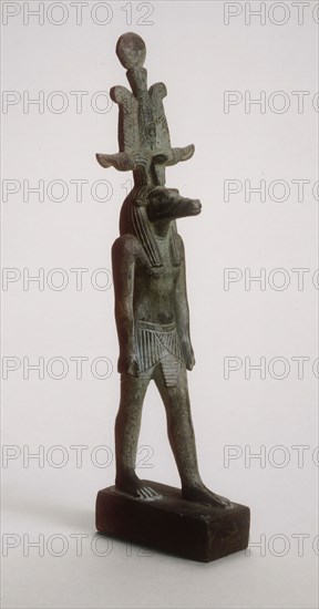 Statuette of Sobek, Late Period, Dynasty 26–30 (664–332 BC), Egyptian, Egypt, Copper alloy, 16.7 × 4.5 × 5 cm (6 5/8 × 1 7/8 × 2 in.)