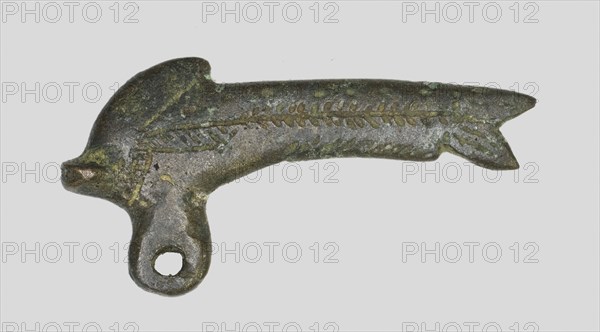 Amulet of a Shilbe Fish, Late Period, Dynasty 26–31 (664–332 BC), Egyptian, Egypt, Bronze, 3.5 × 1.9 × 0.3 cm (1 3/8 × 3/4 × 1/8 in.)
