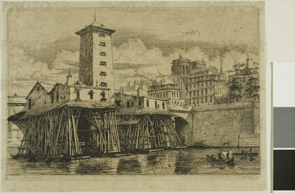 La Pompe Notre-Dame, Paris, 1852, Charles Meryon, French, 1821-1868, France, Etching with drypoint on tan laid paper, 171 × 252 mm (image), 171 × 252 mm (plate), 187 × 261 mm (sheet)