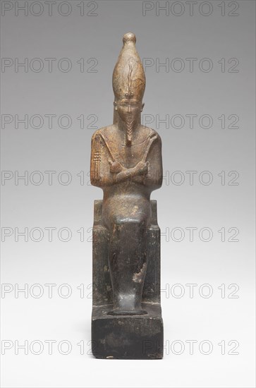 Statuette of Osiris, Late Period, Dynasty 26 (664–525 BC), Egyptian, Egypt, Steatite, 19.3 × 4.1 × 10.2 cm (7 5/8 × 1 5/8 × 4 in.)