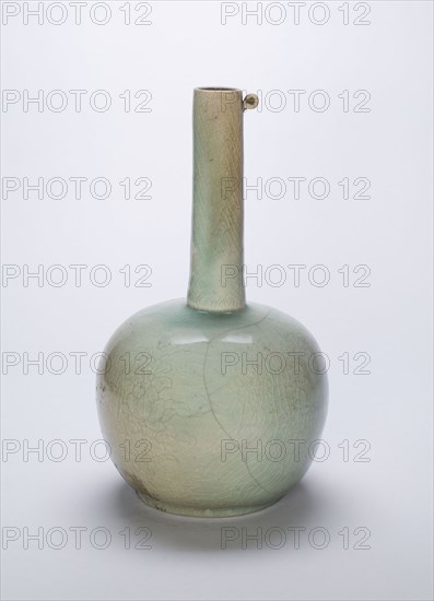 Bottle, Goryeo dynasty (918–1392), mid–12th century, Korea, Korea, Celadon-glazed stoneware with underglaze incised decoration, H. 32.4 cm (12 3/4 in.), diam. 18.7 cm (7 3/8 in.)