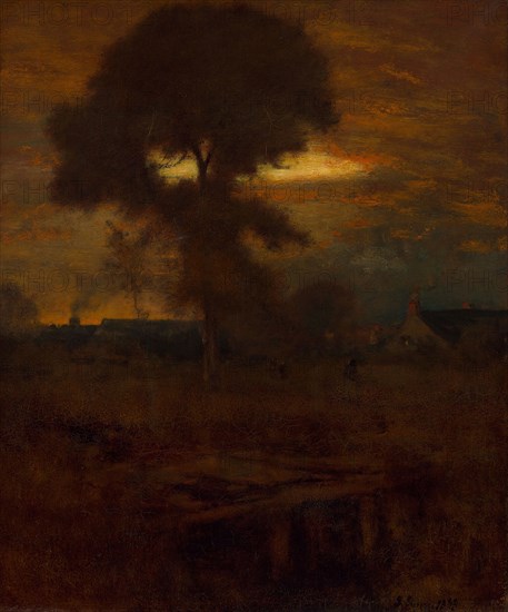 Afterglow, 1893, George Inness, American, 1825–1894, United States, Oil on canvas, 76.5 × 64.1 cm (30 1/8 × 25 1/4 in.)