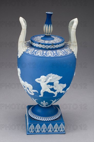 Vase, c. 1850, Wedgwood Manufactory, England, founded 1759, Burslem, Stoneware (jasperware), 28.3 × 13. 7 cm (11 1/8 × 5 3/8 in.)