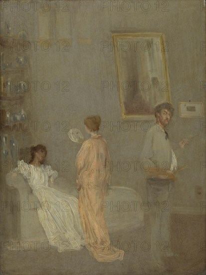The Artist in His Studio, 1865/66, James McNeill Whistler, American, 1834–1903, United States, Oil on paper mounted on panel, 62.9 × 46.4 cm (24 3/4 × 18 1/4 in.)