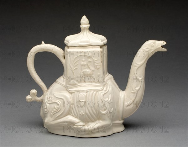 Teapot, c. 1745, England, Staffordshire, Staffordshire, Salt-glazed stoneware, 17.8 × 14.6 cm (7 × 5 3/4 in.)