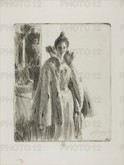 H. R. H. Princess Ingeborg of Sweden II, 1900, Anders Zorn, Swedish, 1860-1920, Sweden, Etching on white wove paper, 277 x 229 mm (image/plate), 385 x 290 mm (sheet)