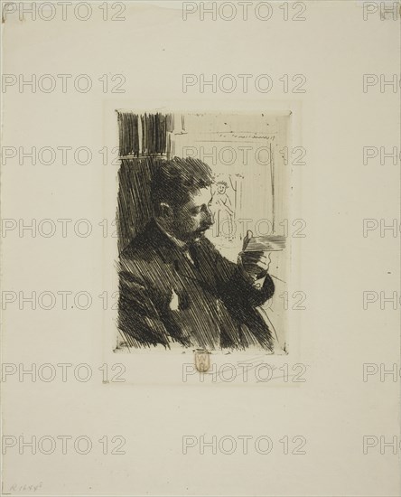 H. R. H. Prince Eugen of Sweden, 1891, Anders Zorn, Swedish, 1860-1920, Sweden, Etching on ivory laid paper, 134 x 96 mm (image), 139 x 101 mm (plate), 282 x 228 mm (sheet)
