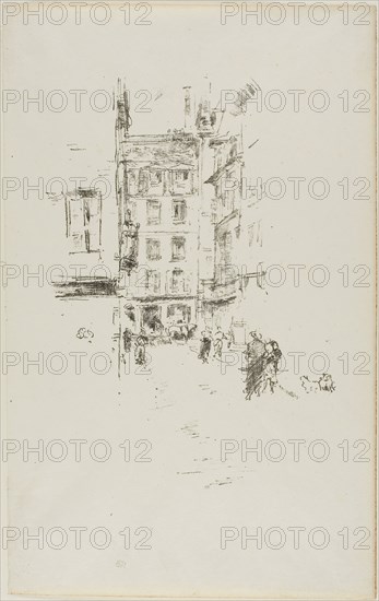 Rue Furstenburg, 1894, James McNeill Whistler, American, 1834-1903, United States, Transfer lithograph in black on ivory laid paper, 225 x 159 mm (image), 324 x 205 mm (sheet)