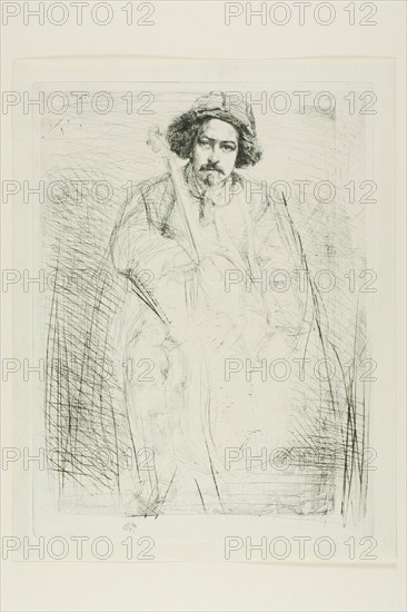 J. Becquet, Sculptor, 1859, James McNeill Whistler, American, 1834-1903, United States, Etching and drypoint with foul biting in black ink on ivory laid paper, 255 x 191 mm (plate), 280 x 216 mm (sheet)