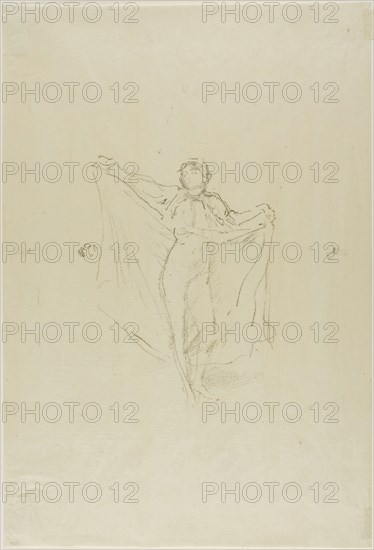 La Danseuse: A Study of the Nude, c. 1891, James McNeill Whistler, American, 1834-1903, United States, Transfer lithograph in black on cream Japanese gampi paper, 157 x 120 mm (image), 343 x 232 mm (sheet)