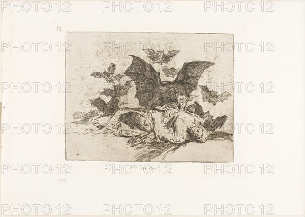 The Consequences, plate 72 from The Disasters of War, 1815/20, published 1863, Francisco José de Goya y Lucientes, Spanish, 1746-1828, Spain, Etching on ivory wove paper with gilt edges, 144 x 188 mm (image), 175 x 215 mm (plate), 240 x 337 mm (sheet)