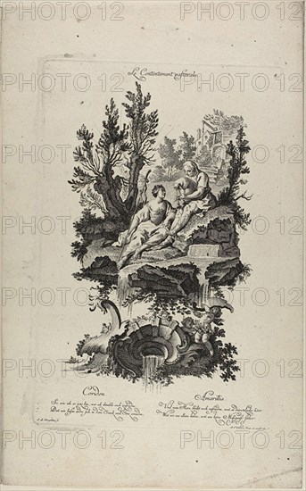Pastoral Contentment, n.d., Johann Lorenz Rugendas I (German, 1730-1799), after Charles Eisen (French, 1720-1778), Germany, Etching on ivory laid paper, 291 x 191 mm (plate), 386 x 242 mm (sheet)
