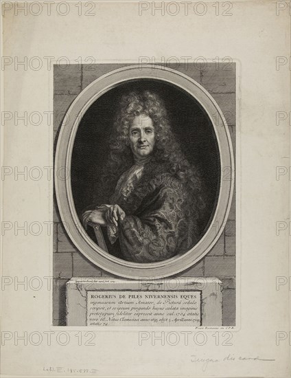 Roger de Piles, 1704, Bernard Picart, French, 1673-1733, France, Etching and engraving in black on paper, 290 × 204 mm (plate), 299 × 311 mm (sheet)