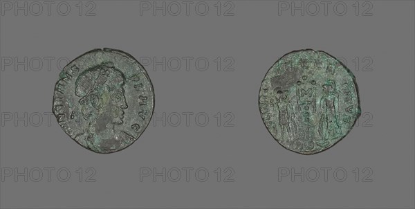 Coin Portraying Emperor Constans, after April AD 340, Roman, minted in Trier, Roman Empire, Bronze, Diam. 1.6 cm, 1.77 g