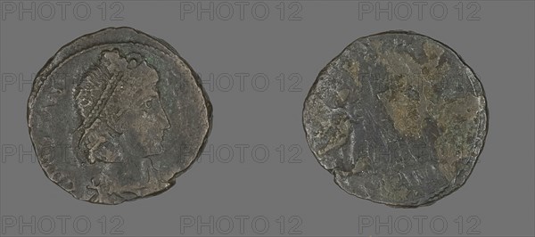 Coin Portraying Emperor Constantius, AD 250/306, Roman, Roman Empire, Bronze, Diam. 1.6 cm, 1.59 g