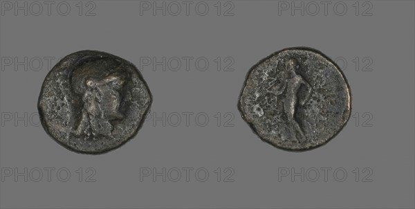 Coin Depicting the Goddess Athena, 246/225 BC, Greek, Greece, Bronze, Diam. 1.7 cm, 4.39 g