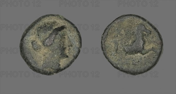 Coin Depicting the Amazon Cyme, about 250 BC, Greek, Ancient Greece, Bronze, Diam. 1.5 cm, 3.04 g