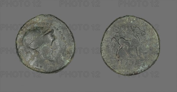 Coin Depicting the Amazon Cyme, 250/190 BC, Greek, Ancient Greece, Bronze, Diam. 2.3 cm, 8.15 g