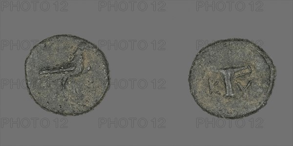 Coin Depicting an Eagle, about 320/250 BC, Greek, Ancient Greece, Bronze, Diam. 1.1 cm, 1.04 g