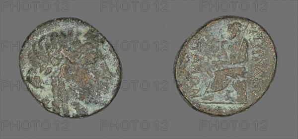 Coin Depicting the God Apollo, 2nd century BC, Greek, Ancient Greece, Bronze, Diam. 2.3 cm, 7.69 g