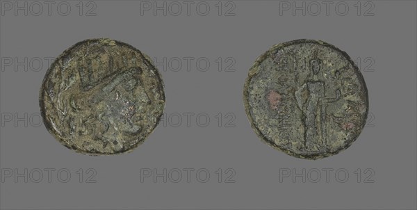 Coin Depicting the Goddess Kybele, 2nd/1st century BC, Greek, Izmir, Bronze, Diam. 1.9 cm, 4.74 g