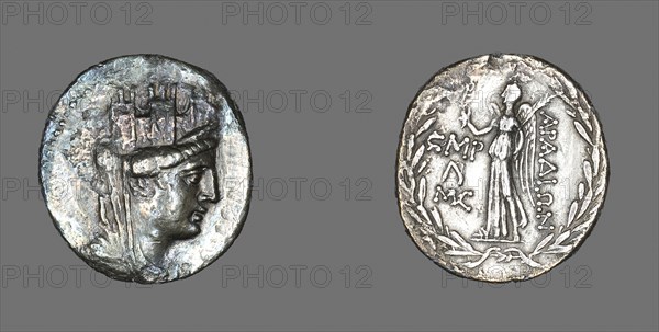 Tetradrachm (Coin) Depicting the Goddess Tyche, 114/3 BC, Roman, Roman Empire, Silver, Diam. 2.9 cm, 14.41 g