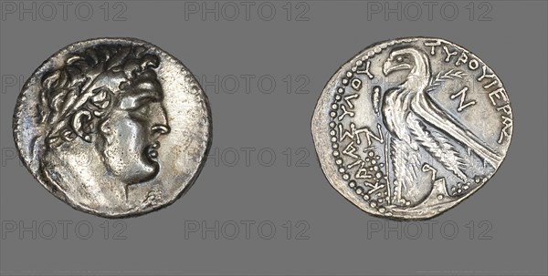 Tetradrachm (Coin) Depicting Head of Herakles, 74/73 BC, Greek, minted in Tyre, Phoenicia, Tyre, Silver, Diam. 3 cm, 14.36 g