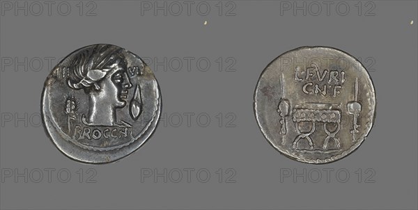 Denarius (Coin) Depicting the Goddess Ceres, about 63 BC, Roman, Roman Empire, Silver, Diam. 1.9 cm, 3.88 g