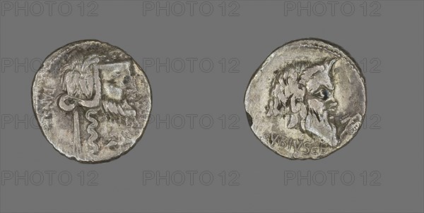 Denarius (Coin) Depicting the Satyr Silenus, 90 BC, Roman, Roman Empire, Silver, Diam. 1.9 cm, 3.42 g