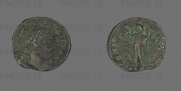 Follis (Coin) Portraying Emperor Licinius, AD 312, Roman, minted in Alexandria, Roman Empire, Bronze, Diam. 2.1 cm, 3.45 g