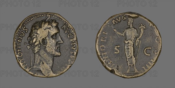Sestertius (Coin) Portraying Emperor Antoninus Pius, AD 145/156, Roman, minted in Rome, Roman Empire, Bronze, Diam. 3.1 cm, 27.80 g