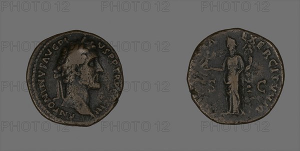 As (Coin) Portraying Emperor Antoninus Pius, AD 140/144, Roman, minted in Rome, Roman Empire, Bronze, Diam. 2.7 cm, 11.52 g