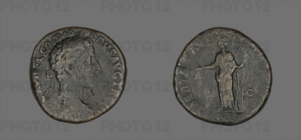 Sestertius (Coin) Portraying Emperor Commodus, AD December 177/December 178, Roman, minted in Rome, Roman Empire, Bronze, Diam. 3 cm, 27.28 g