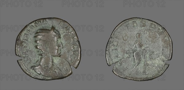 Sestertius (Coin) Portraying Julia Mamaea, AD 235, Roman, minted in Rome, Roman Empire, Bronze, Diam. 3.1 cm, 17.81 g