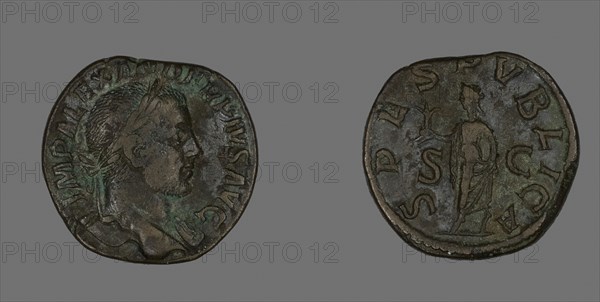 Sestertius (Coin) Portraying Emperor Severus Alexander, AD 232, Roman, minted in Rome, Roman Empire, Bronze, Diam. 3 cm, 17.85 g