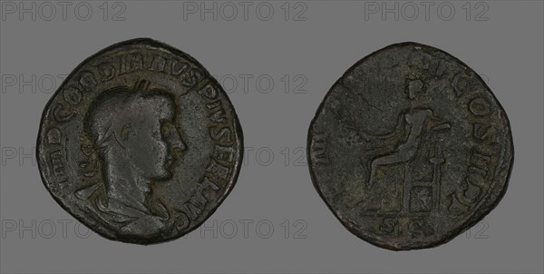 Sestertius (Coin) Portraying Emperor Gordianus, AD 238, Roman, Roman Empire, Bronze, Diam. 3.1 cm, 21.14 g