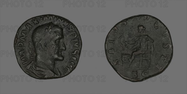 Sestertius (Coin) Portraying Emperor Maximinus, AD 235/238, Roman, minted in Rome, Roman Empire, Bronze, Diam. 2.9 cm, 20.86 g