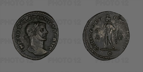 Follis (Coin) Portraying Emperor Diocletian, AD 298/299, Roman, minted in Rome, Roman Empire, Bronze, DIam. 2.8 cm, 9.79 g