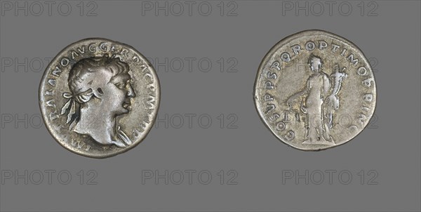 Denarius (Coin) Portraying Emperor Trajan, AD 103/111, Roman, minted in Rome, Roman Empire, Silver, Diam. 1.9 cm, 3.09 g