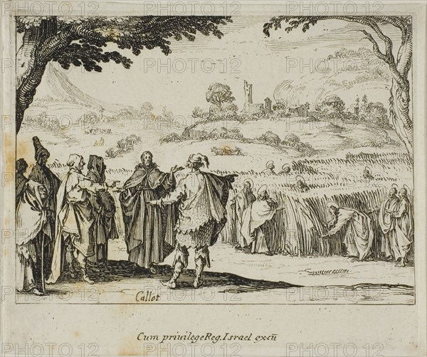 Jesus with the Pharisees, from The New Testament, 1635, Jacques Callot (French, 1592-1635), published by Israël Henriet (French, 1590-1661), France, Etching on paper, 71 × 85 mm (plate), 73 × 89 mm (sheet)