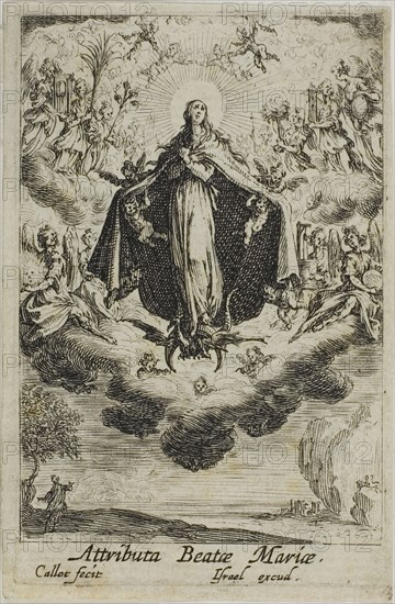 The Glorification of the Virgin, from The Life of the Virgin, n.d., Jacques Callot, French, 1592-1635, France, Etching on paper, 63 × 43 mm (image), 68 × 44.5 mm (plate), 71 × 47 mm (sheet)