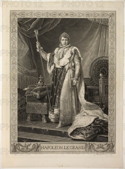 Napoleon the Great, 1808, Auguste Gaspard Louis Desnoyers (French, 1779-1857), after François Gérard (French, 1770-1837), France, Engraving in black on cream laid paper, 568 × 415 mm (image), 765 × 555 mm (sheet)