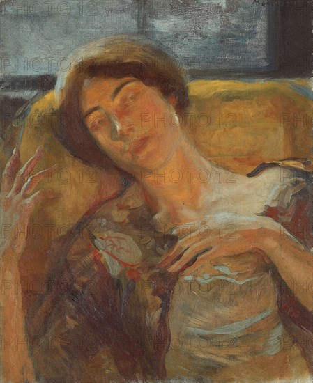 Woman’s Head, c. 1890, Albert Besnard, French, 1849-1934, France, Oil on cardboard, 19 1/4 × 24 in. (60.8 × 49.1 cm)