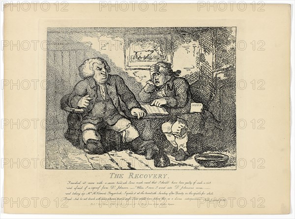 The Recovery, from Boswell’s Tour of the Hebrides, 1786, Thomas Rowlandson, English, 1756-1827, England, Etching on paper, 275 × 380 mm (sheet)
