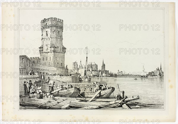 Cologne, 1833, Samuel Prout (English, 1783-1852), probably printed by Charles Joseph Hullmandel (English, 1789-1850), probably published by Rudolph Ackermann (English, 1764-1834), England, Lithograph in black on grayish-ivory chine, laid down on ivory wove paper, 290 × 425 mm (image), 310 × 445 mm (primary support), 345 × 500 mm (secondary support)