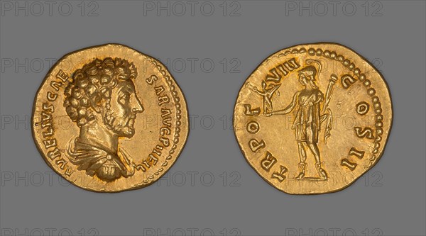 Aureus (Coin) Portraying Emperor Marcus Aurelius, AD 153/54, issued by Antoninus Pius, Roman, minted in Rome, Rome, Gold, Diam. 2 cm, 7.08 g
