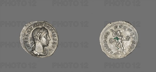 Denarius (Coin) Portraying Emperor Alexander Pius, AD 231/235, Roman, Rome, Silver, Diam. 2 cm, 3.34 g