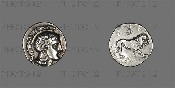 Stater (?) (Coin) Depicting the Goddess Athena, 4th/mid–3rd century BC, Greek, Velia, Silver, Diam. 2.1 cm, 7.53 g