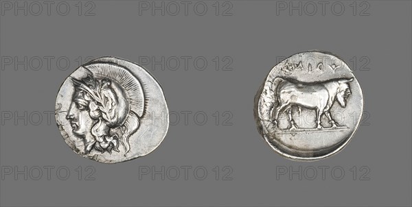 Didrachm (Coin) Depicting the Goddess Athena, 400/335 BC, Greek, Hyria, Silver, Diam. 2.2 cm, 7.54 g